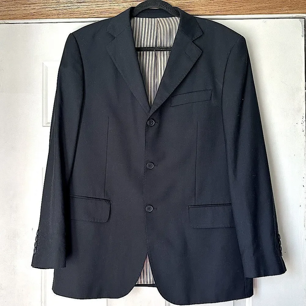 Van Heusen Men’s Black 3 Button Suit Jacket Blazer
